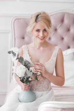 Genç güzel kadın kapalı portresi kapatın