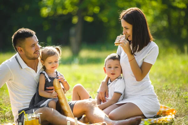 Bonne Famille Pique Nique Parc — Photo