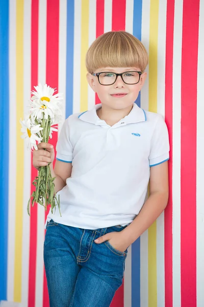 Renkli Arka Plan Üzerinde Küçük Şirin Çocuk — Stok fotoğraf