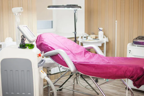 The equipment of beauty salon. Medical furniture. Beauty parlor. Laser epilator apparatus. Cosmetology outfit