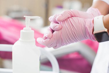 Hala el dezenfeksiyon yapım kadar yakın. Arka plan sterilizasyon eller, tıbbi malzeme ve cihazlar.