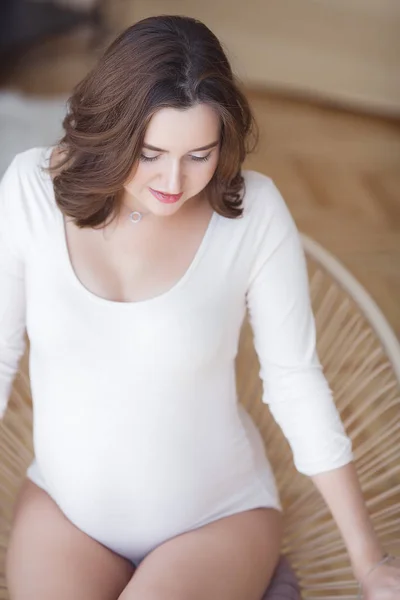 Attractive Young Woman Expecting Her Baby Born Beautiful Pregnant Woman — Stock Photo, Image