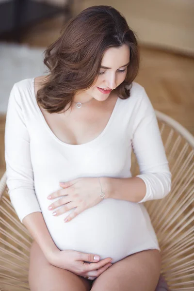 Attractive Young Woman Expecting Her Baby Born Beautiful Pregnant Woman — Stock Photo, Image