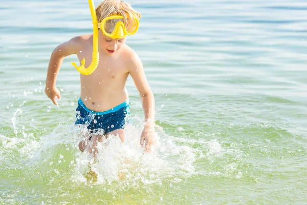 Schattig Kind Het Strand Grappig Kind Zomer — Stockfoto