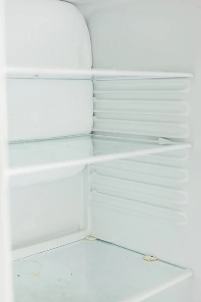 Broken Fridge Defrosted Refrigerator Open Freezer — Stock Photo, Image