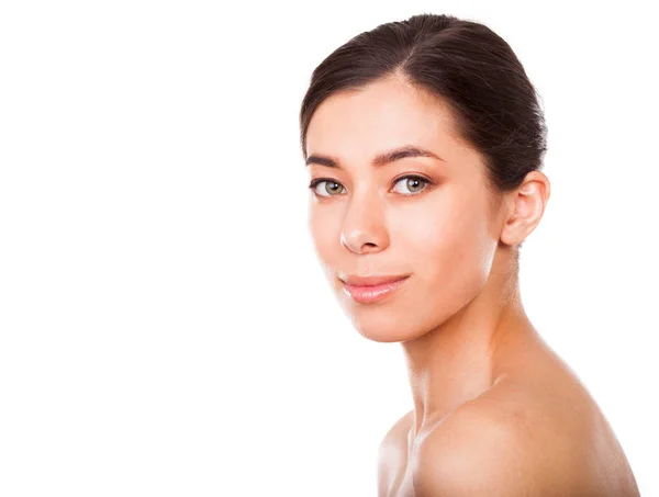 Retrato Hermosa Mujer Asiática Joven Con Piel Perfecta Maquillaje Natural — Foto de Stock