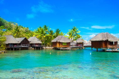 View of Bora-Bora Tourist Resort Lagoon  clipart