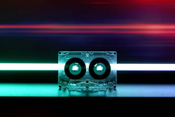 Audio cassette para música nostalgia play vintage — Foto de Stock