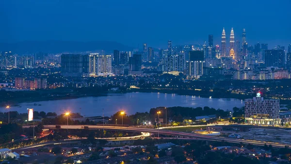 Panoramatický Pohled Panoráma Města Uprostřed Centra Města Kuala Lumpur Malajsie — Stock fotografie