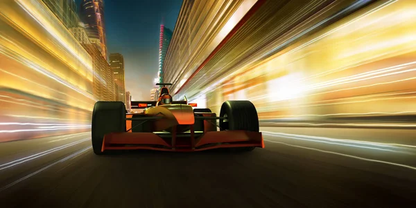 Sport Racing Car Fast Driving Achieve Champion Dreame Motion Blur — Stock Photo, Image