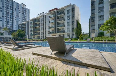Açık hava tesisleri, yeni düşük enerjili evlerin dış cephe ile modern konut