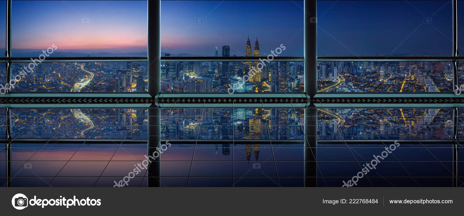 Modern Empty Clean Office Interior Glass Windows City Skyline Background  Stock Photo by ©jamesteohart 222768484