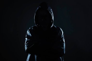 Tanınmayan hacker portre, güvenlik ve teknoloji suç kavramı