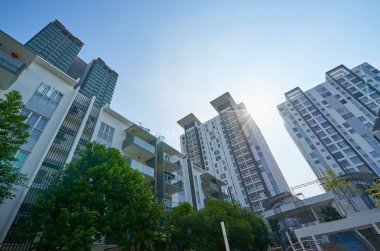 Kentsel geometri, yeni apartmanlar için arıyorum. Modern mimari tasarım 