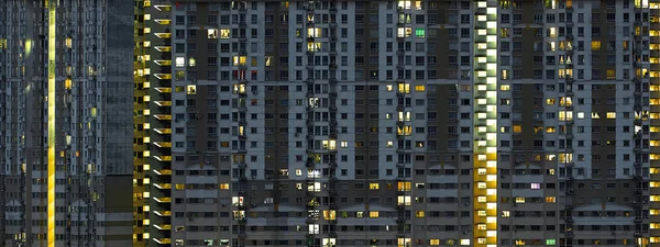 Moderni Condomini Notte Facciata Moderno Condominio — Foto Stock