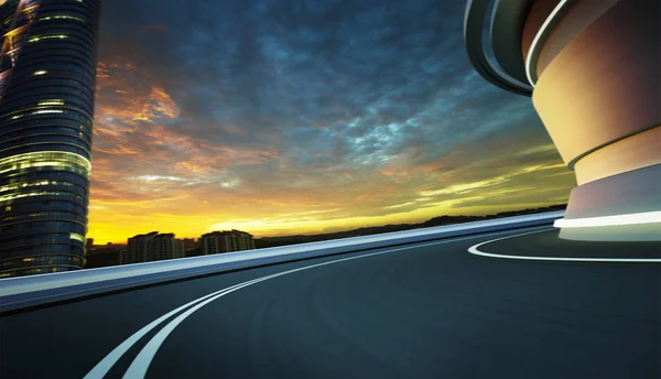 Highway Overpass Motion Estompează Frumoasă — Fotografie, imagine de stoc