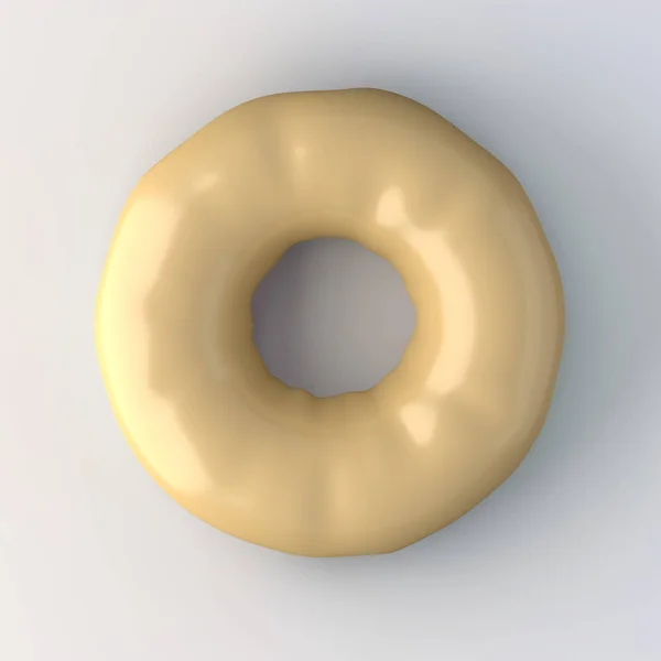 Sabroso Donut Aislado Sobre Fondo Blanco Renderizado — Foto de Stock