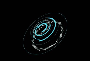 3D render fütüristik daire Kullanıcı arabirimi Hud grafik tasarım