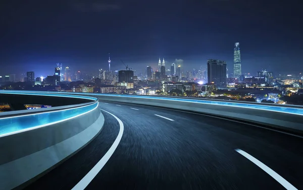 Highway Overpass Motion Blur City Background Night Scene — Stock Photo, Image