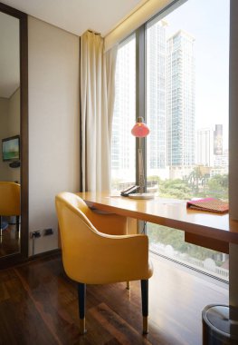 Bangkok, Tayland - 04 Aralık 2018: Hotel Indigo otelin lüks iç. Kablosuz Road, Bangkok yer alan otel.