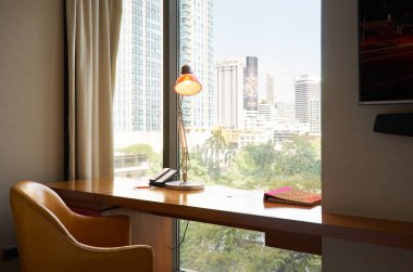 Bangkok, Tayland - 04 Aralık 2018: Hotel Indigo otelin lüks iç. Kablosuz Road, Bangkok yer alan otel.