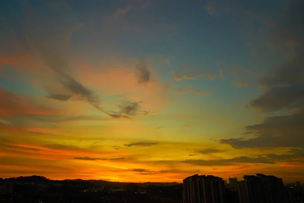 Incrível Belo Pôr Sol Céu Fundo — Fotografia de Stock