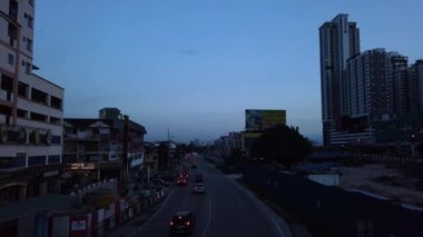 Cityscape gece panorama görünümü, Bangkok, Tayland, Thailand, iş bölgesinde yüksek gökdelen ve Bangkok modern ofis iş binası.