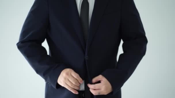 Partial View Businessman Wearing Suit Jacket — Stock Video