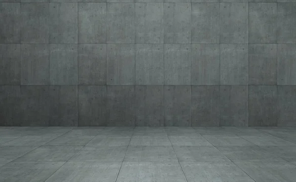 産業ロフトスタイルグレーコンクリートセメント正方形タイル壁と床の背景 — ストック写真