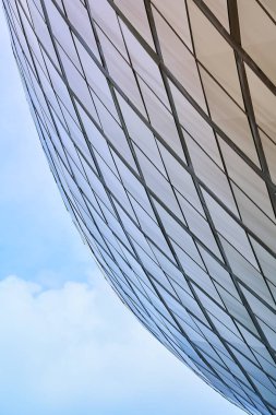 Modern mimari iş bina soyut eğri çizgi detayları çelik cephe arka plan .