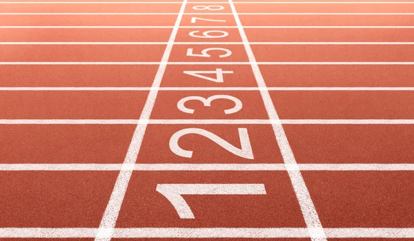 Athlete Running Track Number Start Side View Close Angle — Stock Photo, Image