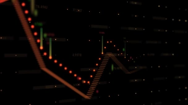 Rostoucí Finanční Obchodní Graf Diagramy Čísla Akcií Ukazuje Rostoucí Zisky — Stock video