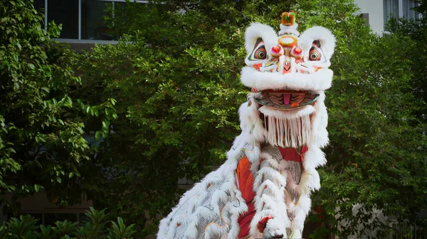 Espectáculo Bailarines León Durante Celebración Del Año Nuevo Chino Kuala — Foto de Stock