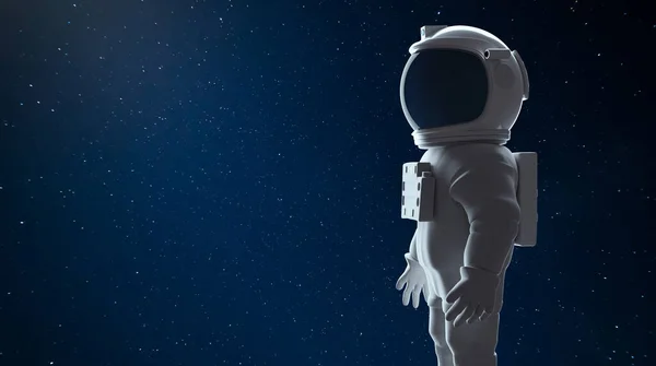 Астронавт Смотрит Сторону Космоса Путь Обрезки Включает Рендеринг — стоковое фото