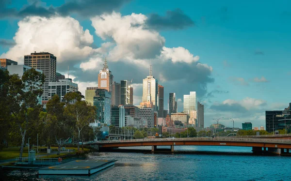 Hermosa Vista Del Día Del Melbourne Cbd Australia —  Fotos de Stock