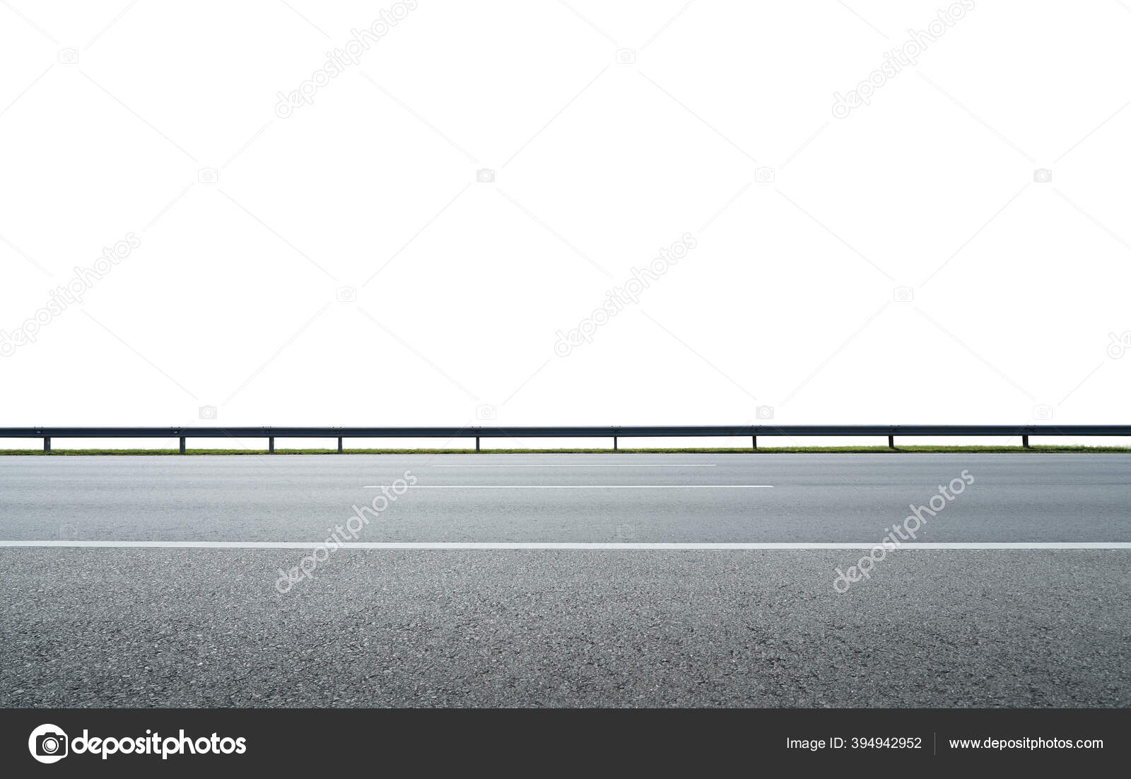 Asphalt Road Railings Isolated White Background Side Angle View Stock Photo  by ©jamesteohart 394942952