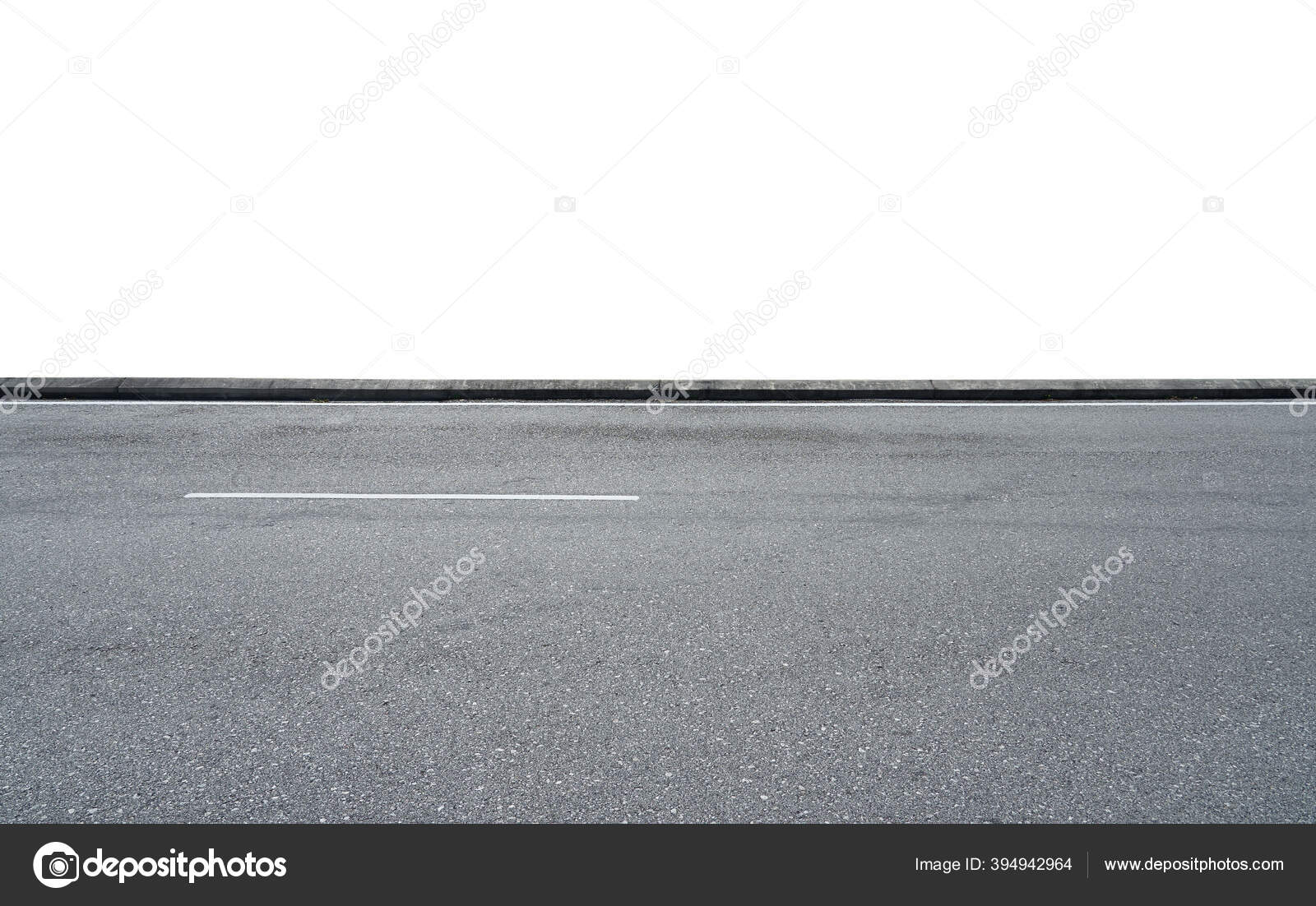 Asphalt Road Isolated White Background Clipping Path Side Angle View Stock  Photo by ©jamesteohart 394942964