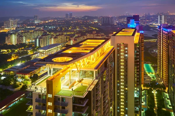 Vista Edificios Kuala Lumpur Por Noche Malasia — Foto de Stock