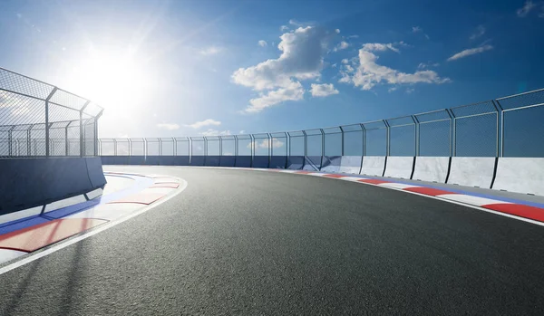 Racetrack Com Corrimão Cena Tarde Renderização — Fotografia de Stock