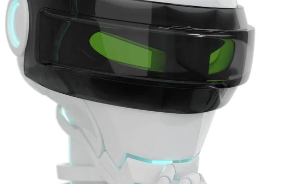 Closeup Serious Look Stylish Robot Face Rendering — Stock Photo, Image