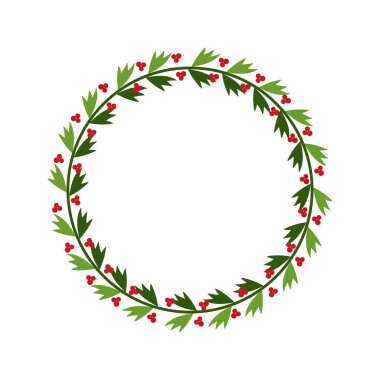 Dallardan, yapraklardan, böğürtlenlerden ve kurdelelerden yapılmış Noel çelenkleri.