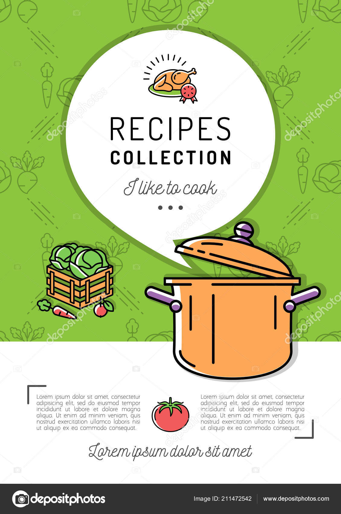 Recipe Book Cover Menu Cookbook Size Boiling Pot Steam Icon Speech Bubble With Space For Text Stock Vector Image By C Decobrush