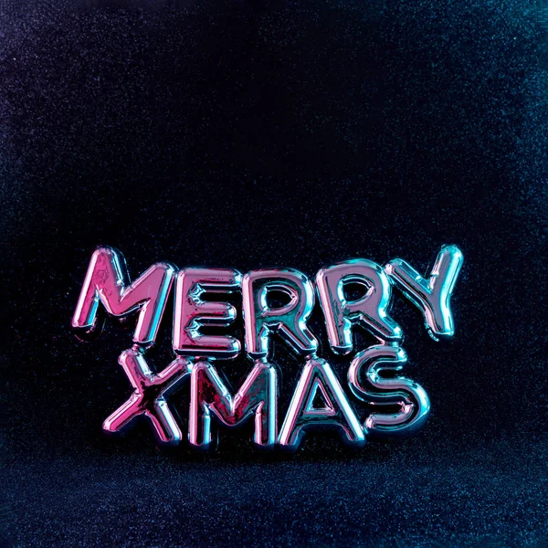 God Jul Livfulla Neonfärger Mörk Bakgrund Christmas Party Konceptet — Stockfoto