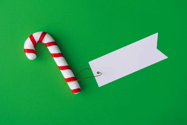 Boże Narodzenie Candy Cane Uwaga Karty Papieru — Zdjęcie stockowe