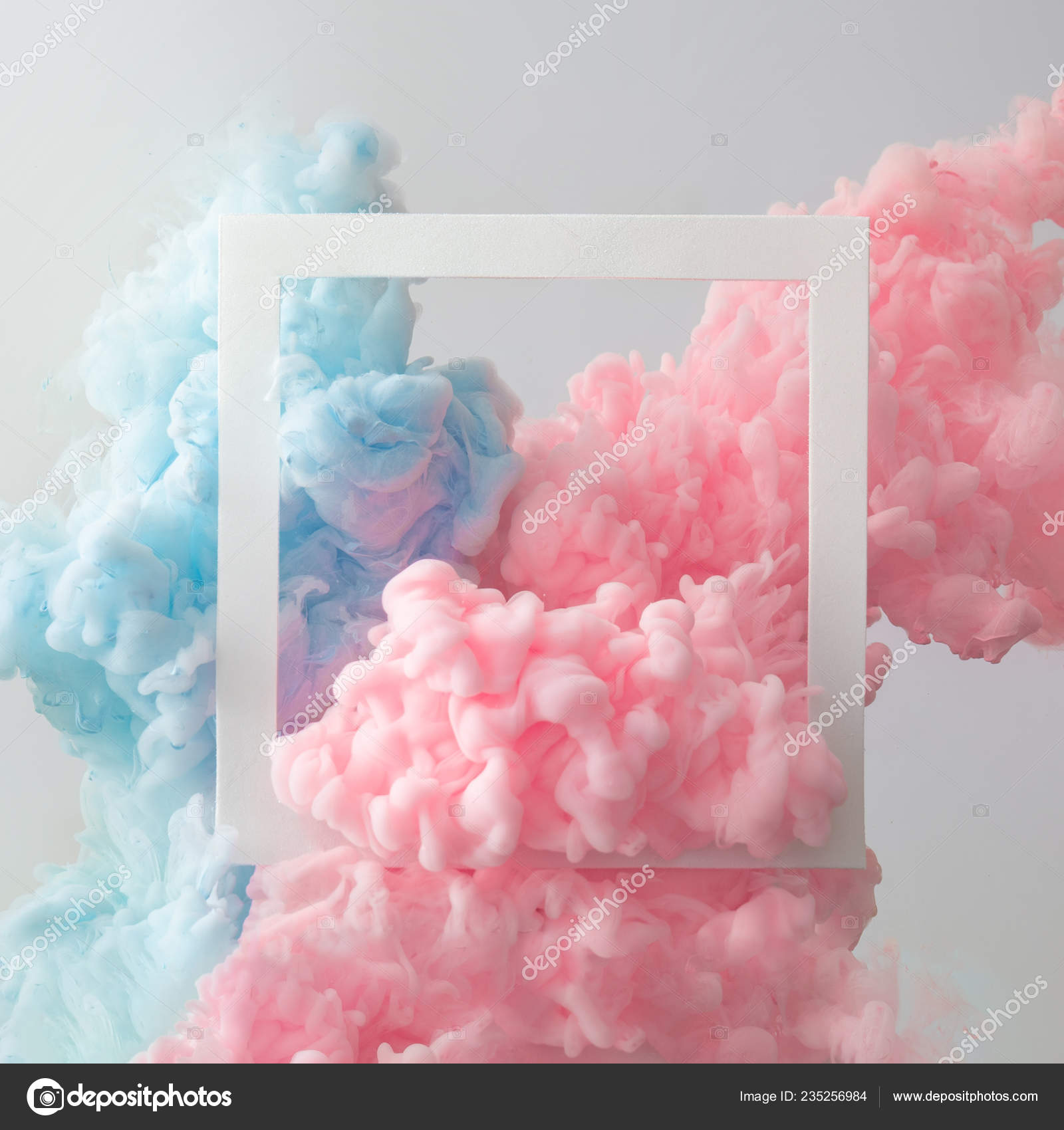Abstract Pastel Pink Blue Clouds Frame Gray Background Stock Photo by  ©Zamurovic 235256984