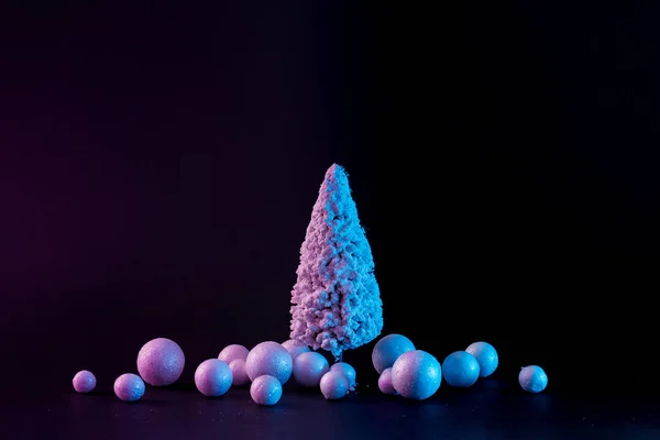 Snowy Christmas Tree In Vibrant Bold Gradient Holographic Colors Stock  Photo - Download Image Now - iStock
