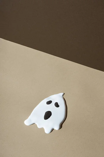 Concept Minimal Halloween Automne Automne Couleurs Avec Fantôme Fond Vacances — Photo