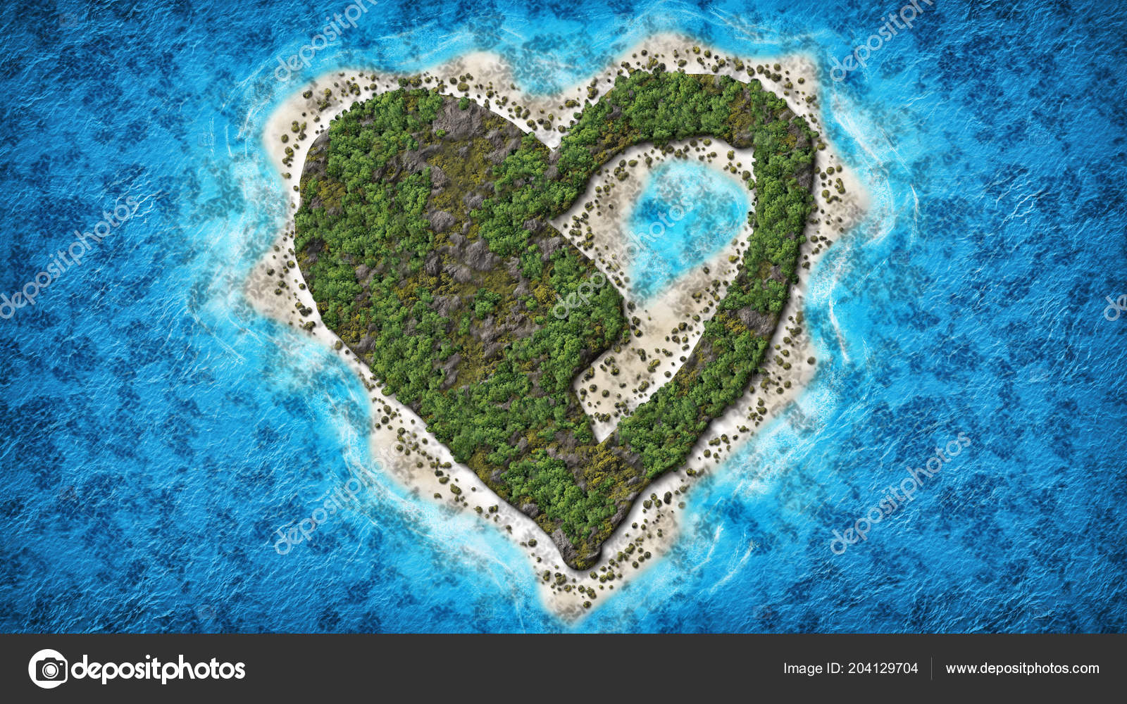 Картина сердце из островов