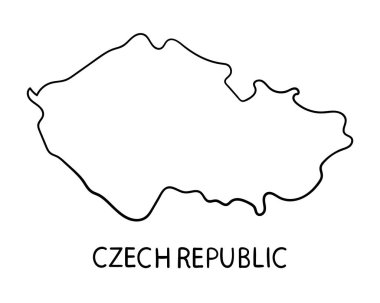 Çek Cumhuriyeti harita - elle çizilmiş illüstrasyon