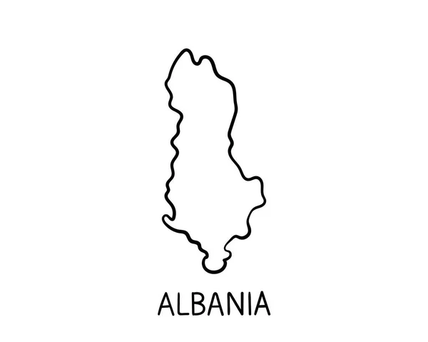 Albánia Térképe Kézzel Rajzolt Ábra — Stock Fotó